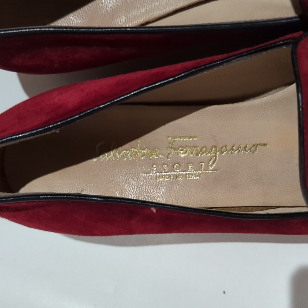Salvatore Ferragamo red suede driving loafers - Picture 3 of 10